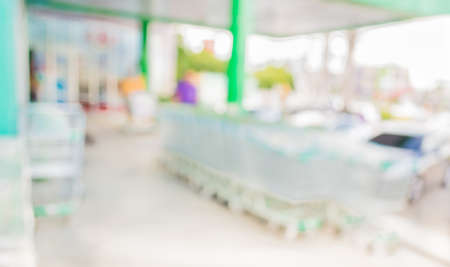 blurred image of shopping mall and parking for background usage .の写真素材