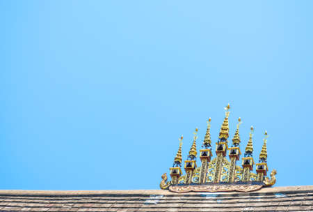 image of Thai art on roof Church at Thai temple.の写真素材