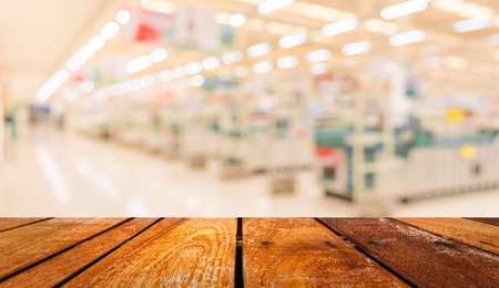blurred image of shopping mall with no people for background usage .の写真素材