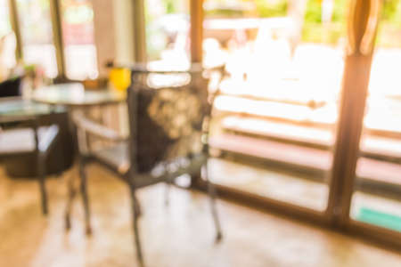 Coffee shop blur background with bokeh image.の写真素材