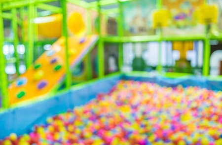 blur colorful plastic balls on children's playground .の写真素材