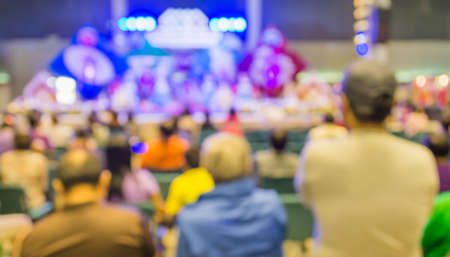 image of blur people in concert hall for background usage .の写真素材