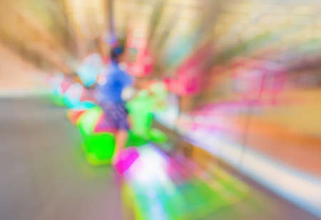 Arcade game machine shop blur background with bokeh image .の写真素材