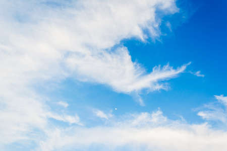 image of blue sky and white cloud texture for background usage.の写真素材