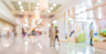 blurred image of shopping mall and people for background usage .の写真素材