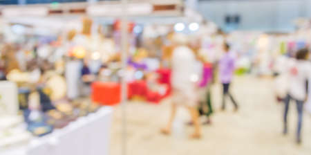 blurred image of shopping mall and people for background usage .の写真素材
