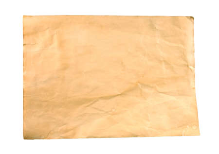 textured paper sheet. Old paper texture  Isolated on white background.の写真素材