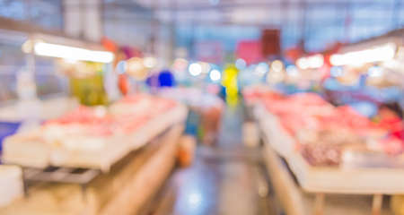 image of blur thailand market with bokeh for background usage .の写真素材