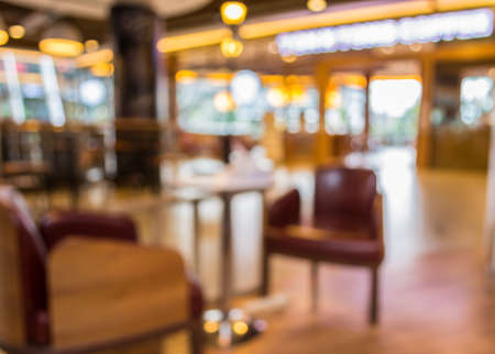 Coffee shop blur background with bokeh image.の写真素材