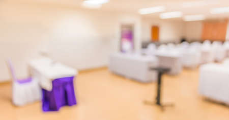 blur image of empty seminar room for background usage.の写真素材