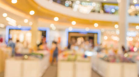 blurred image of shopping mall and people for background usage .の写真素材