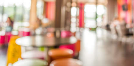 image of blur restaurant with bokeh for background usage .の写真素材