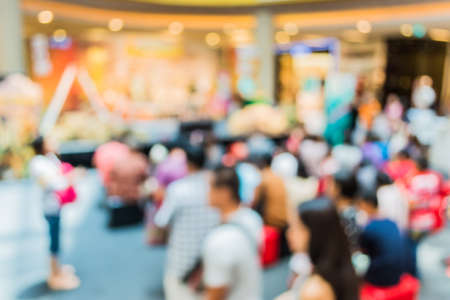 image of blur people at pet show on stage for background usage .の写真素材