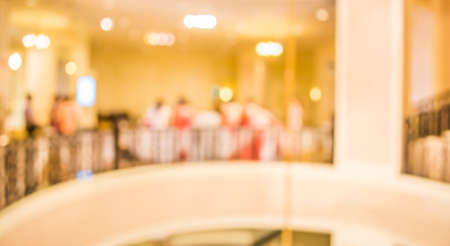image of blur people at party in hall for background usage .の写真素材