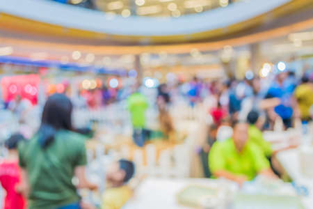 image of blur people at pet show in hall for background usage .の写真素材