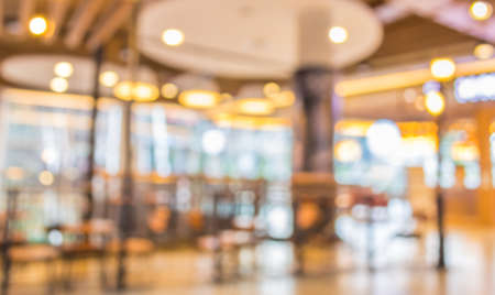 Coffee shop blur background with bokeh image.の写真素材