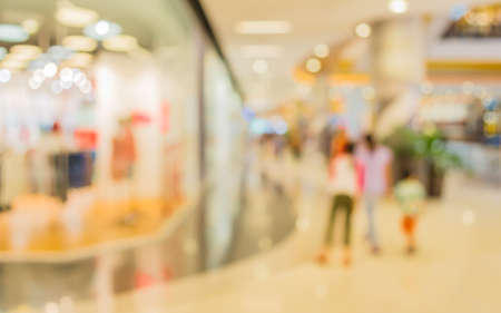 blurred image of shopping mall and people for background usage .の写真素材