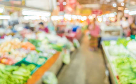 image of blur thailand market with bokeh for background usage .の写真素材