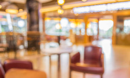 Coffee shop blur background with bokeh image.の写真素材