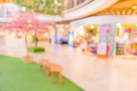 blurred image of shopping mall and people for background usage .の写真素材