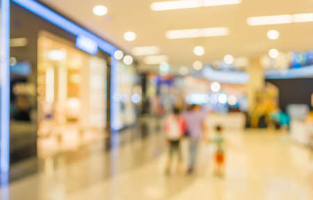 blurred image of shopping mall and people for background usage .の写真素材