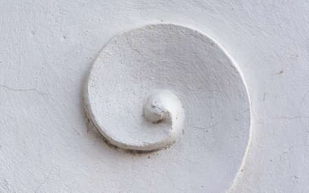 image of white stucco in Thailand  temple wall for background usage.の写真素材