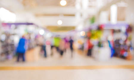 blurred image of shopping mall and people for background usage .の写真素材