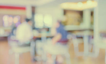 Coffee shop blur background with bokeh image .の写真素材