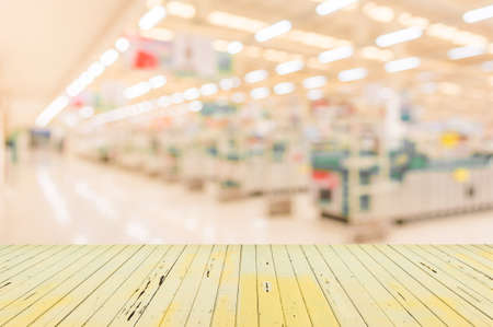 blurred image of shopping mall with no people for background usage .の写真素材