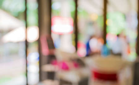 Coffee shop blur background with bokeh .の写真素材