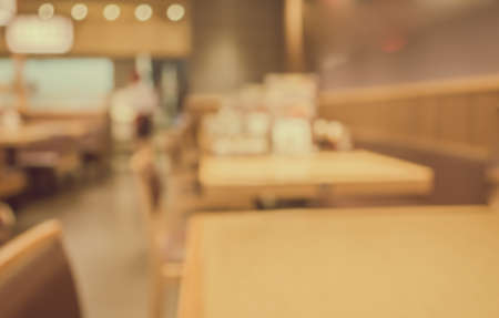 Blurred background image of Customer at japan restaurant with vintage tone .