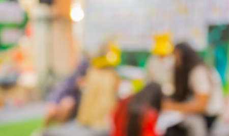 blur image of school activity for background usage .の写真素材
