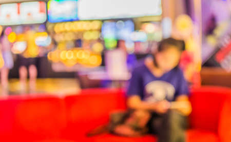 blurred image of people at shopping mall for background usage .の写真素材