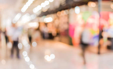 blurred image of shopping mall and people for background usage .の写真素材