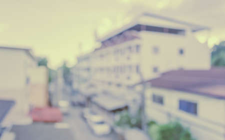 blur image of building in the city for background usage.の写真素材