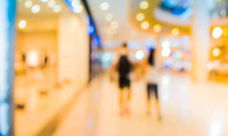 blurred image of shopping mall and people for background usage .の写真素材