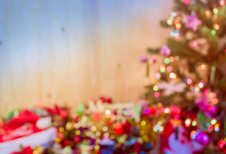 vintage tone blur image of Green Christmas Tree for  background usageの写真素材