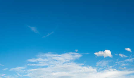image of  blue sky and white cloud on day time for background usage(horizontal).の写真素材