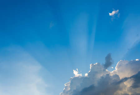 image of blue sky and white clouds on day time for background usage.の写真素材