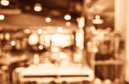vintage tone image of Coffee shop blur background with bokeh image for background usage.の写真素材