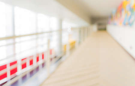 blur image of hospital hallway for medical background.の写真素材