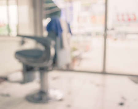 vintage tone image of old haircut shop for background usage.の写真素材
