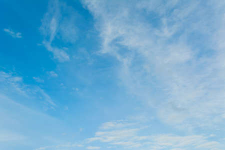 image of clear blue sky and white clouds on day time for background usage.の写真素材