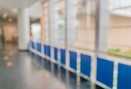 blur image of hospital hallway for medical background.の写真素材