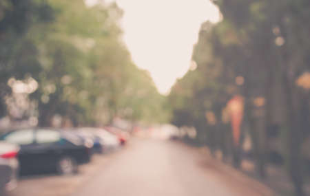 vintage tone abstract blur image of parking lot for background usage.の写真素材