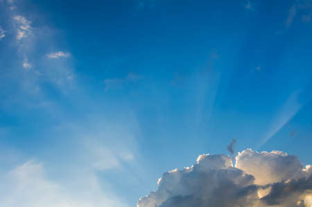 image of blue sky and white clouds on day time for background usage.