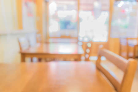 blur image of empty cafe with bokeh for background usage .の写真素材