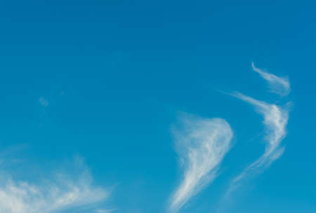 image of clear blue sky and white clouds on day time for background usage.