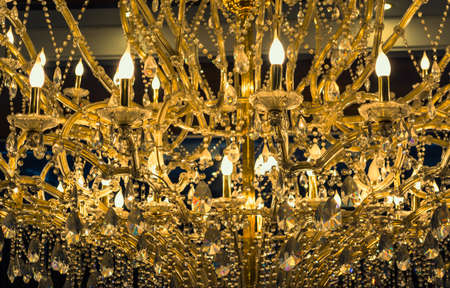 close up shot of chandelier texture for background usage.の写真素材
