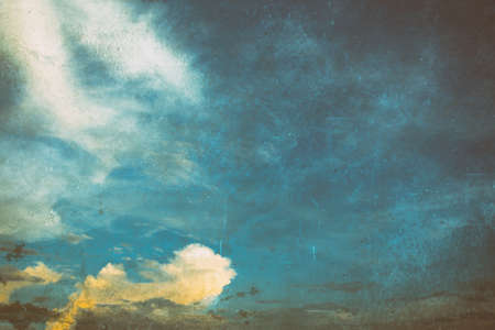 image of blue sky and white clouds on day time for background usage.の写真素材